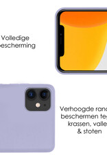 NoXx Hoes Geschikt voor iPhone 12 Hoesje Cover Siliconen Back Case Hoes - Lila - 2x