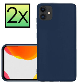 NoXx NoXx iPhone 12 Hoesje Siliconen 2 PACK - Donker Blauw