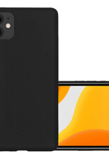 NoXx Hoes Geschikt voor iPhone 12 Hoesje Cover Siliconen Back Case Hoes - Zwart