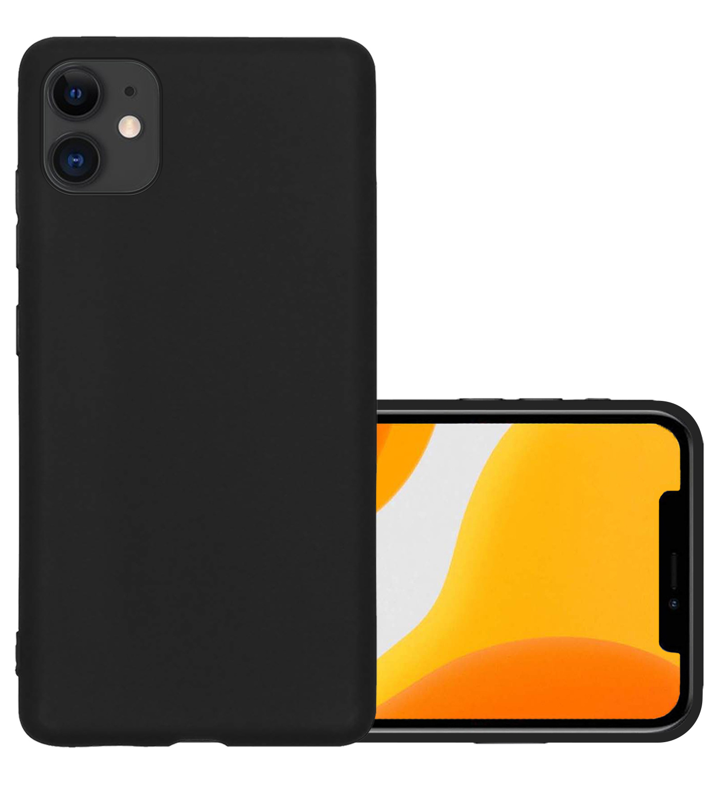 NoXx Hoes Geschikt voor iPhone 12 Hoesje Cover Siliconen Back Case Hoes - Zwart