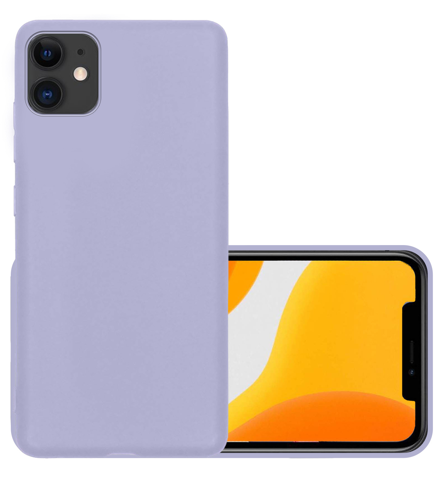 NoXx Hoes Geschikt voor iPhone 12 Hoesje Cover Siliconen Back Case Hoes - Lila