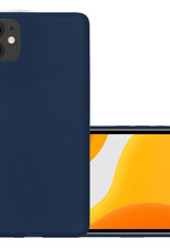 NoXx Hoes Geschikt voor iPhone 12 Hoesje Cover Siliconen Back Case Hoes - Donkerblauw