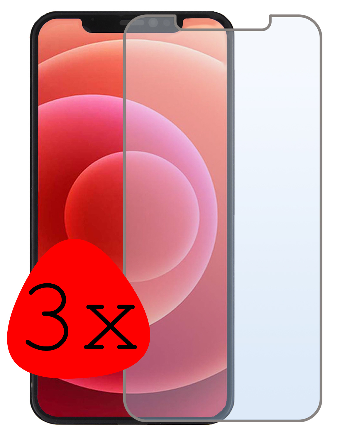 BASEY. Screenprotector Geschikt voor iPhone XR Screenprotector Tempered Glass - Screenprotector Geschikt voor iPhone XR Beschermglas Screen Protector Glas - 3 Stuks