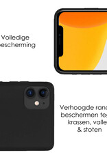 NoXx Hoes Geschikt voor iPhone 12 Mini Hoesje Cover Siliconen Back Case Hoes - Zwart - 2x