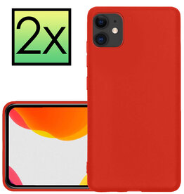 NoXx NoXx iPhone 12 Mini Hoesje Siliconen 2 PACK - Rood