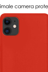 NoXx Hoes Geschikt voor iPhone 12 Mini Hoesje Cover Siliconen Back Case Hoes - Rood - 2x