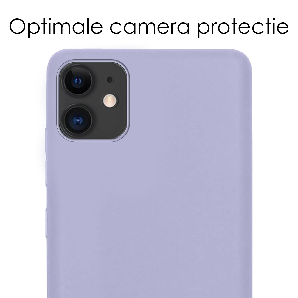 NoXx Hoes Geschikt voor iPhone 12 Mini Hoesje Cover Siliconen Back Case Hoes - Lila - 2x