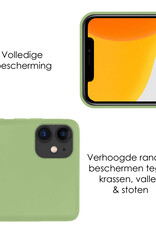 NoXx Hoes Geschikt voor iPhone 12 Mini Hoesje Cover Siliconen Back Case Hoes - Groen - 2x