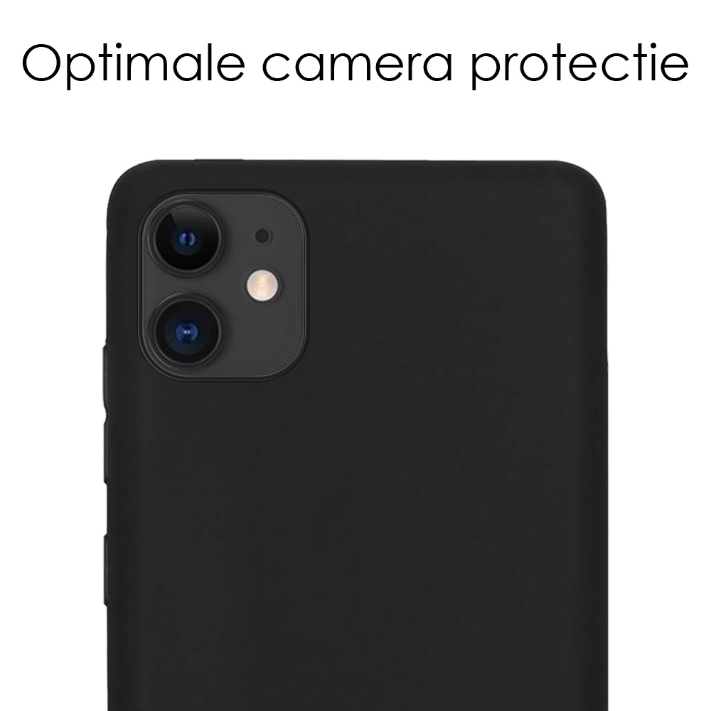 NoXx Hoes Geschikt voor iPhone 12 Mini Hoesje Cover Siliconen Back Case Hoes - Zwart