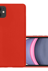 NoXx Hoes Geschikt voor iPhone 12 Mini Hoesje Cover Siliconen Back Case Hoes - Rood