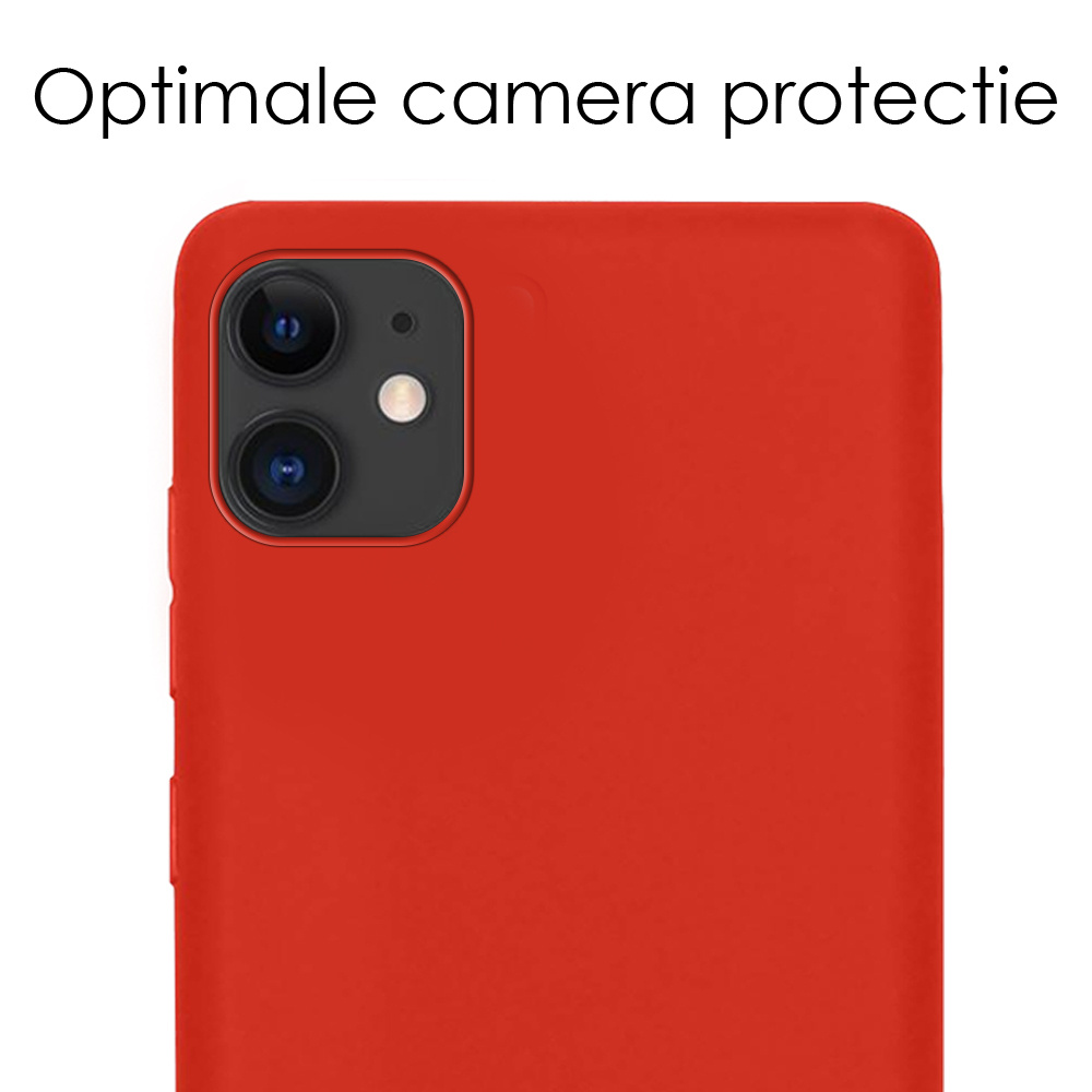 NoXx Hoes Geschikt voor iPhone 12 Mini Hoesje Cover Siliconen Back Case Hoes - Rood
