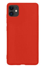 NoXx Hoes Geschikt voor iPhone 12 Mini Hoesje Cover Siliconen Back Case Hoes - Rood