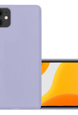 NoXx Hoes Geschikt voor iPhone 12 Mini Hoesje Cover Siliconen Back Case Hoes - Lila