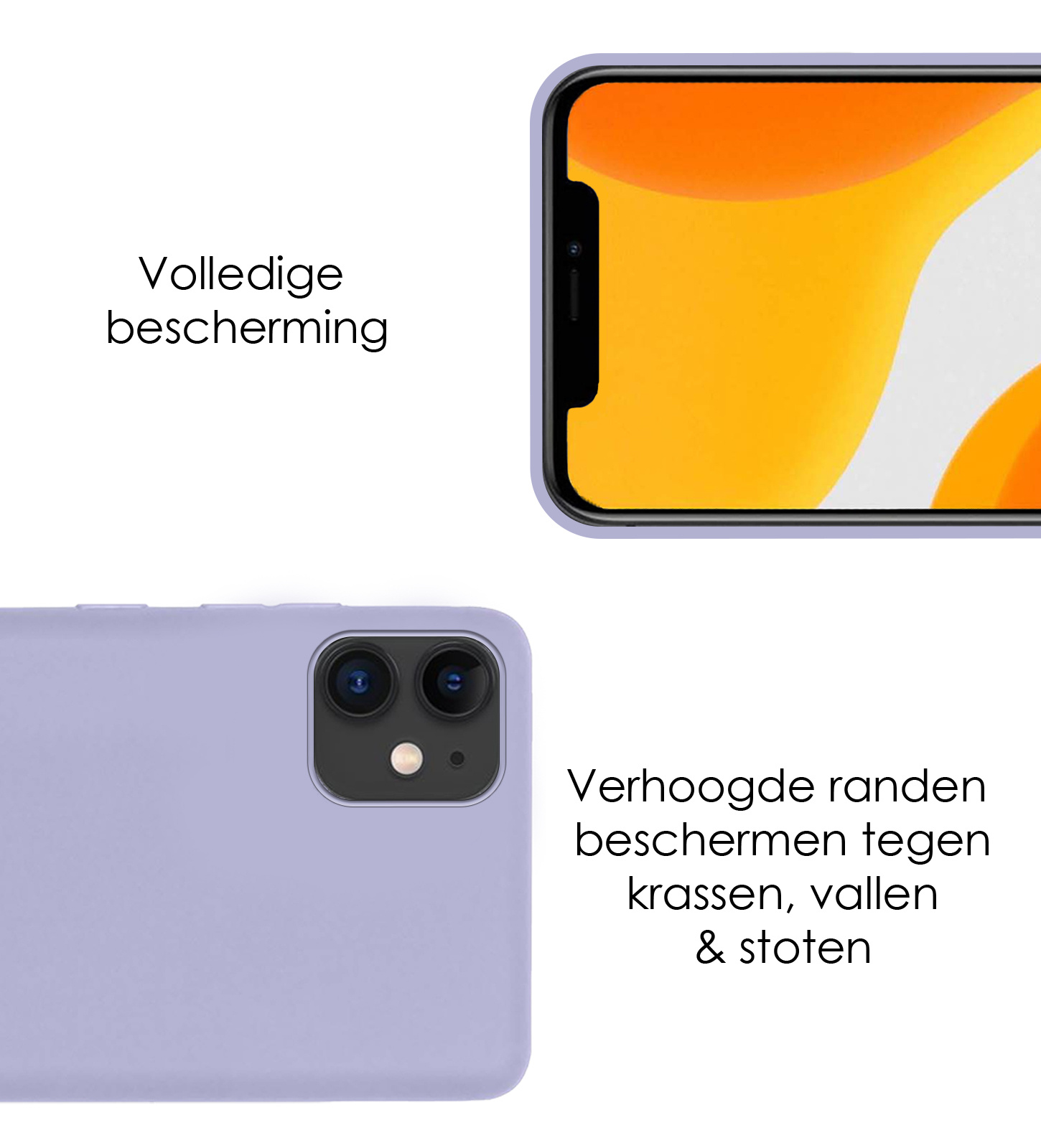 NoXx Hoes Geschikt voor iPhone 12 Mini Hoesje Cover Siliconen Back Case Hoes - Lila