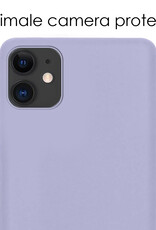 NoXx Hoes Geschikt voor iPhone 12 Mini Hoesje Cover Siliconen Back Case Hoes - Lila