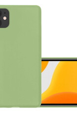 NoXx Hoes Geschikt voor iPhone 12 Mini Hoesje Cover Siliconen Back Case Hoes - Groen