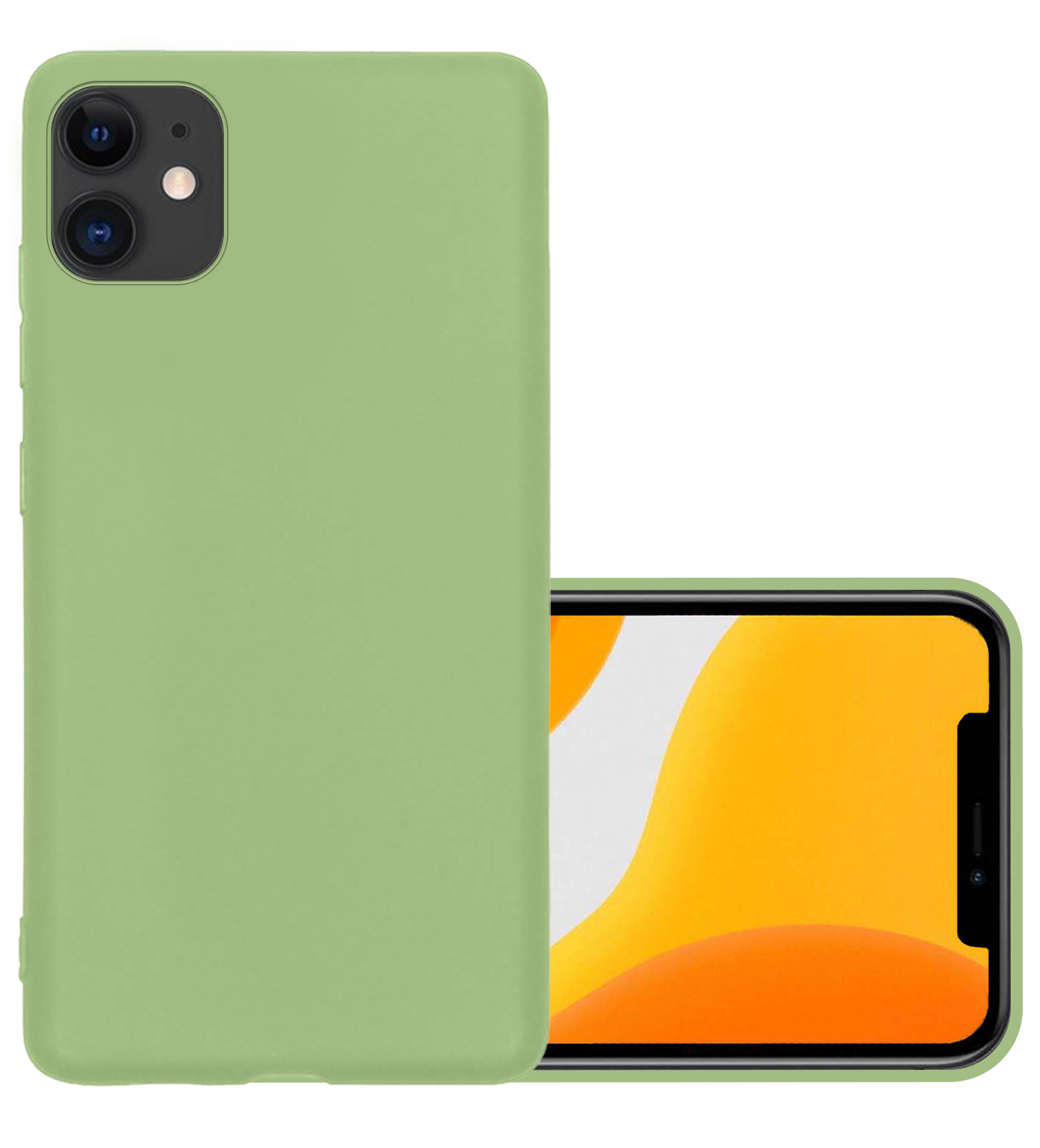 NoXx Hoes Geschikt voor iPhone 12 Mini Hoesje Cover Siliconen Back Case Hoes - Groen