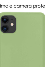 NoXx Hoes Geschikt voor iPhone 12 Mini Hoesje Cover Siliconen Back Case Hoes - Groen