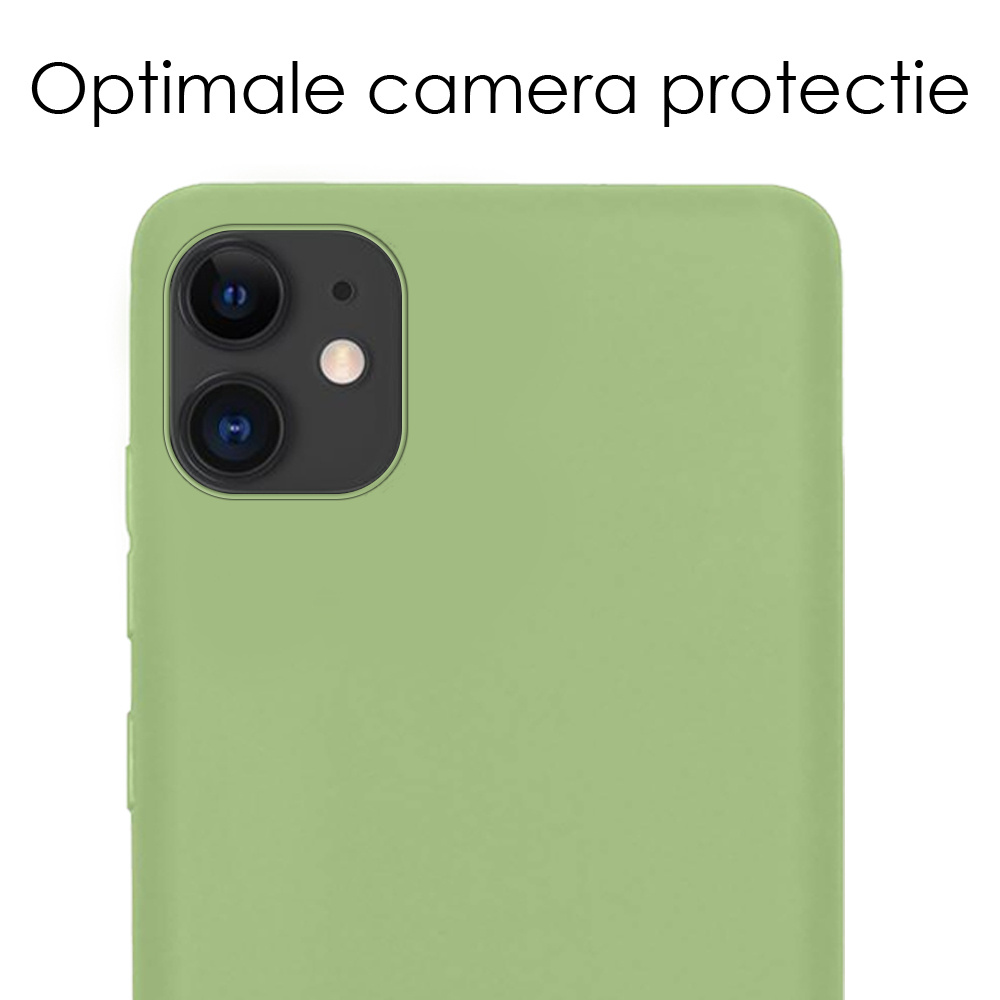NoXx Hoes Geschikt voor iPhone 12 Mini Hoesje Cover Siliconen Back Case Hoes - Groen