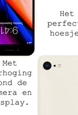 NoXx Hoes Geschikt voor iPhone SE 2020 Hoesje Cover Siliconen Back Case Hoes - Wit - 2x