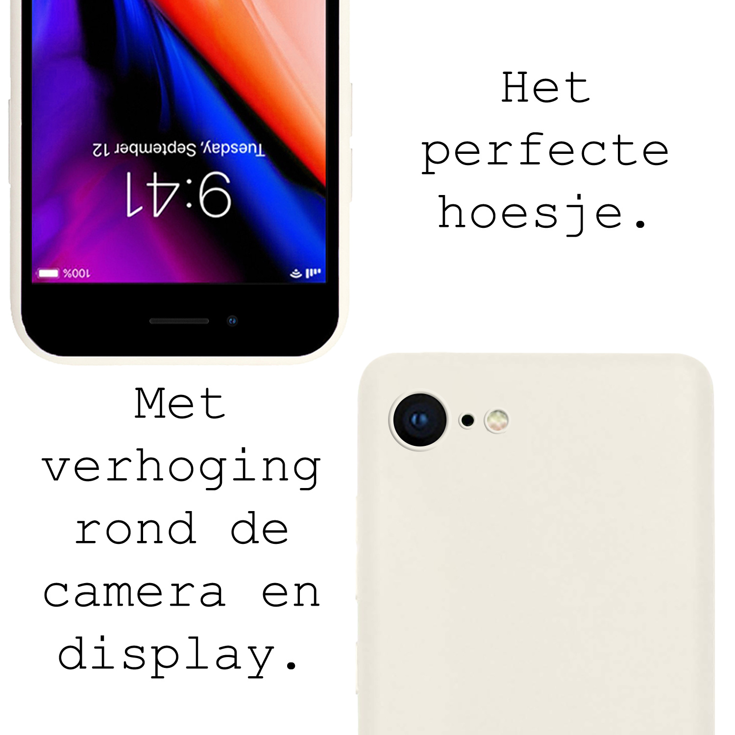 NoXx Hoes Geschikt voor iPhone SE 2020 Hoesje Cover Siliconen Back Case Hoes - Wit - 2x