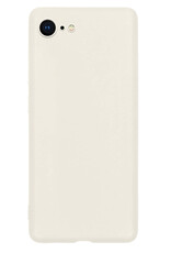 NoXx Hoes Geschikt voor iPhone SE 2020 Hoesje Cover Siliconen Back Case Hoes - Wit - 2x