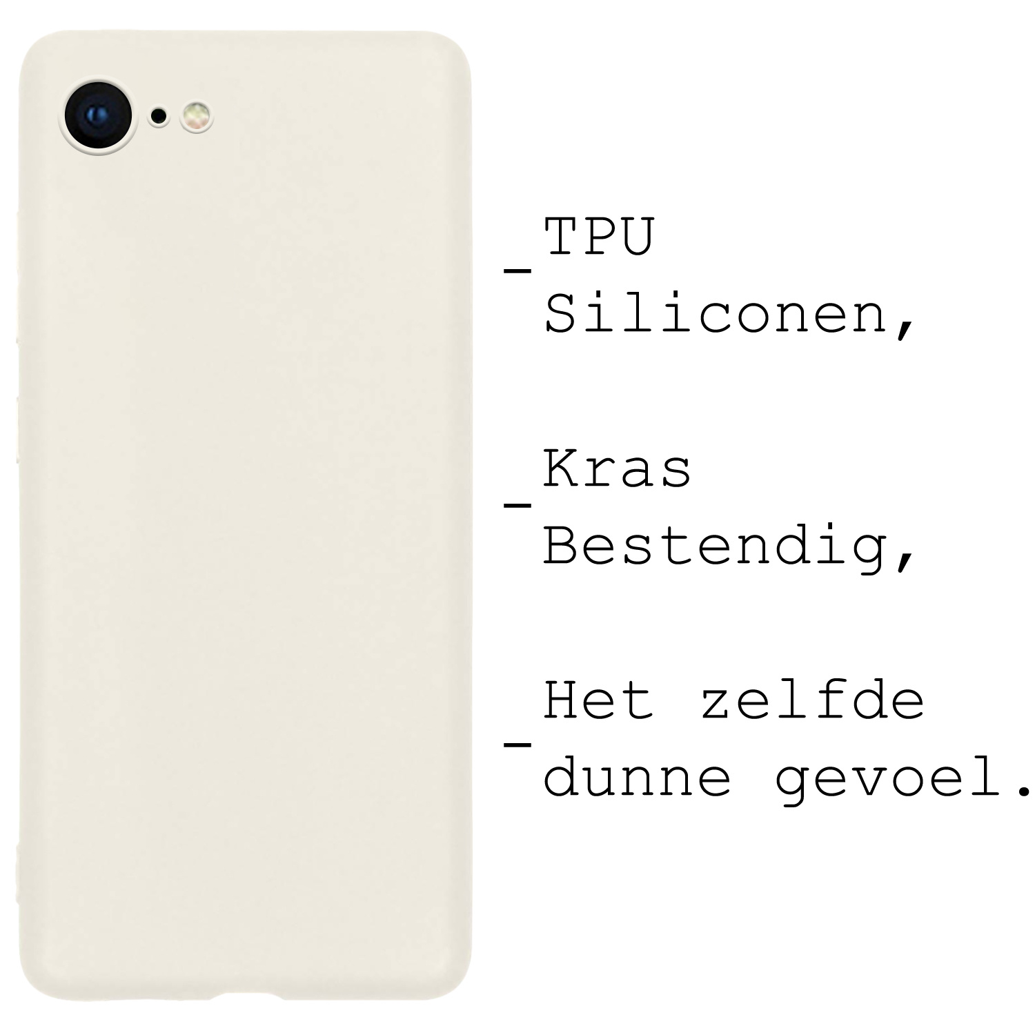 NoXx Hoes Geschikt voor iPhone SE 2020 Hoesje Cover Siliconen Back Case Hoes - Wit - 2x