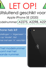 NoXx Hoes Geschikt voor iPhone SE 2020 Hoesje Cover Siliconen Back Case Hoes - Wit - 2x