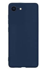 NoXx Hoes Geschikt voor iPhone SE 2020 Hoesje Cover Siliconen Back Case Hoes - Donkerblauw - 2x