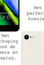 NoXx Hoes Geschikt voor iPhone SE 2020 Hoesje Cover Siliconen Back Case Hoes - Wit