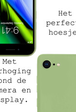 NoXx Hoes Geschikt voor iPhone SE 2020 Hoesje Cover Siliconen Back Case Hoes - Groen