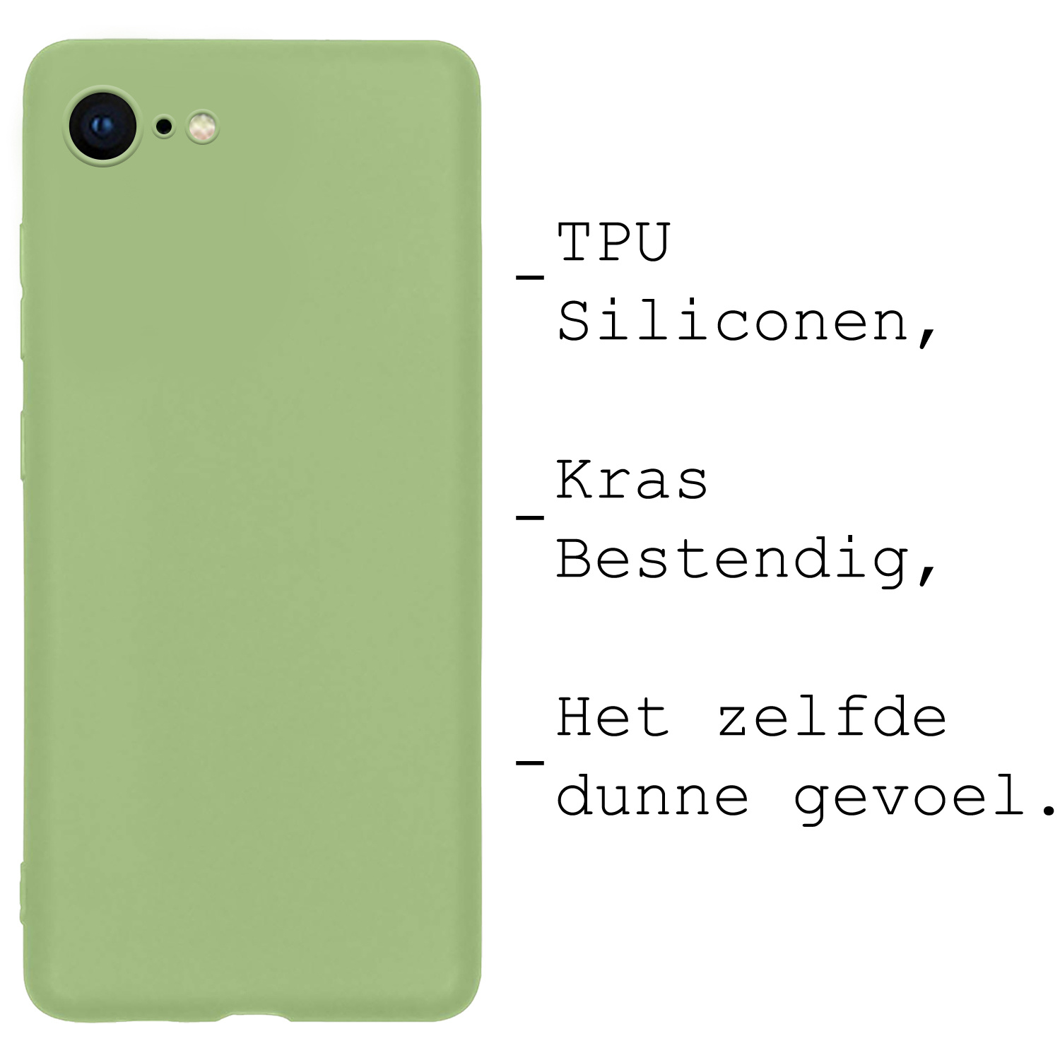 NoXx Hoes Geschikt voor iPhone SE 2020 Hoesje Cover Siliconen Back Case Hoes - Groen