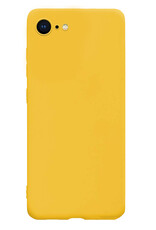 NoXx Hoes Geschikt voor iPhone SE 2020 Hoesje Cover Siliconen Back Case Hoes - Geel