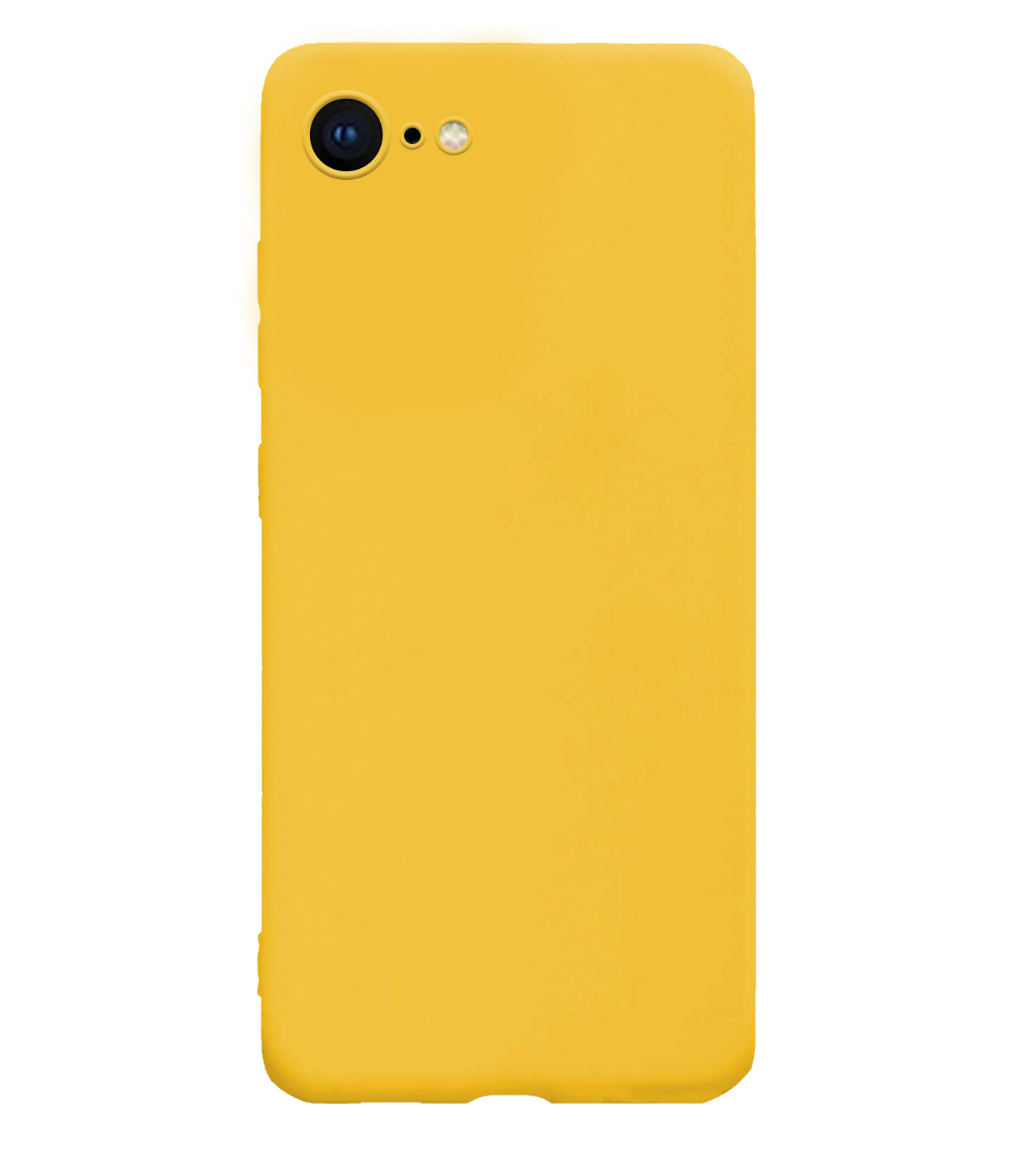 NoXx Hoes Geschikt voor iPhone SE 2020 Hoesje Cover Siliconen Back Case Hoes - Geel
