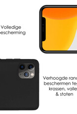 NoXx Hoes Geschikt voor iPhone 11 Pro Max Hoesje Cover Siliconen Back Case Hoes - Zwart - 2x