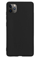 NoXx Hoes Geschikt voor iPhone 11 Pro Max Hoesje Cover Siliconen Back Case Hoes - Zwart - 2x