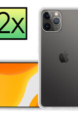 NoXx Hoes Geschikt voor iPhone 11 Pro Max Hoesje Cover Siliconen Back Case Hoes - Transparant - 2x