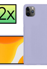 NoXx Hoes Geschikt voor iPhone 11 Pro Max Hoesje Cover Siliconen Back Case Hoes - Lila - 2x