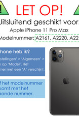 NoXx Hoes Geschikt voor iPhone 11 Pro Max Hoesje Cover Siliconen Back Case Hoes - Donkerblauw - 2x