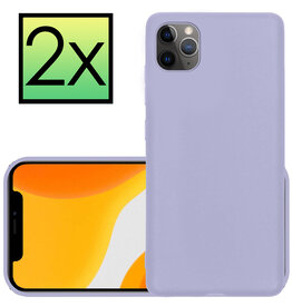 NoXx NoXx iPhone 11 Pro Hoesje Siliconen 2 PACK - Lila