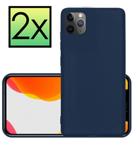 NoXx NoXx iPhone 11 Pro Hoesje Siliconen 2 PACK - Donker Blauw
