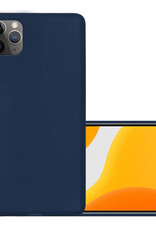 NoXx Hoes Geschikt voor iPhone 11 Pro Hoesje Cover Siliconen Back Case Hoes - Donkerblauw