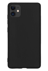 NoXx Hoes Geschikt voor iPhone 11 Hoesje Cover Siliconen Back Case Hoes - Zwart - 2x