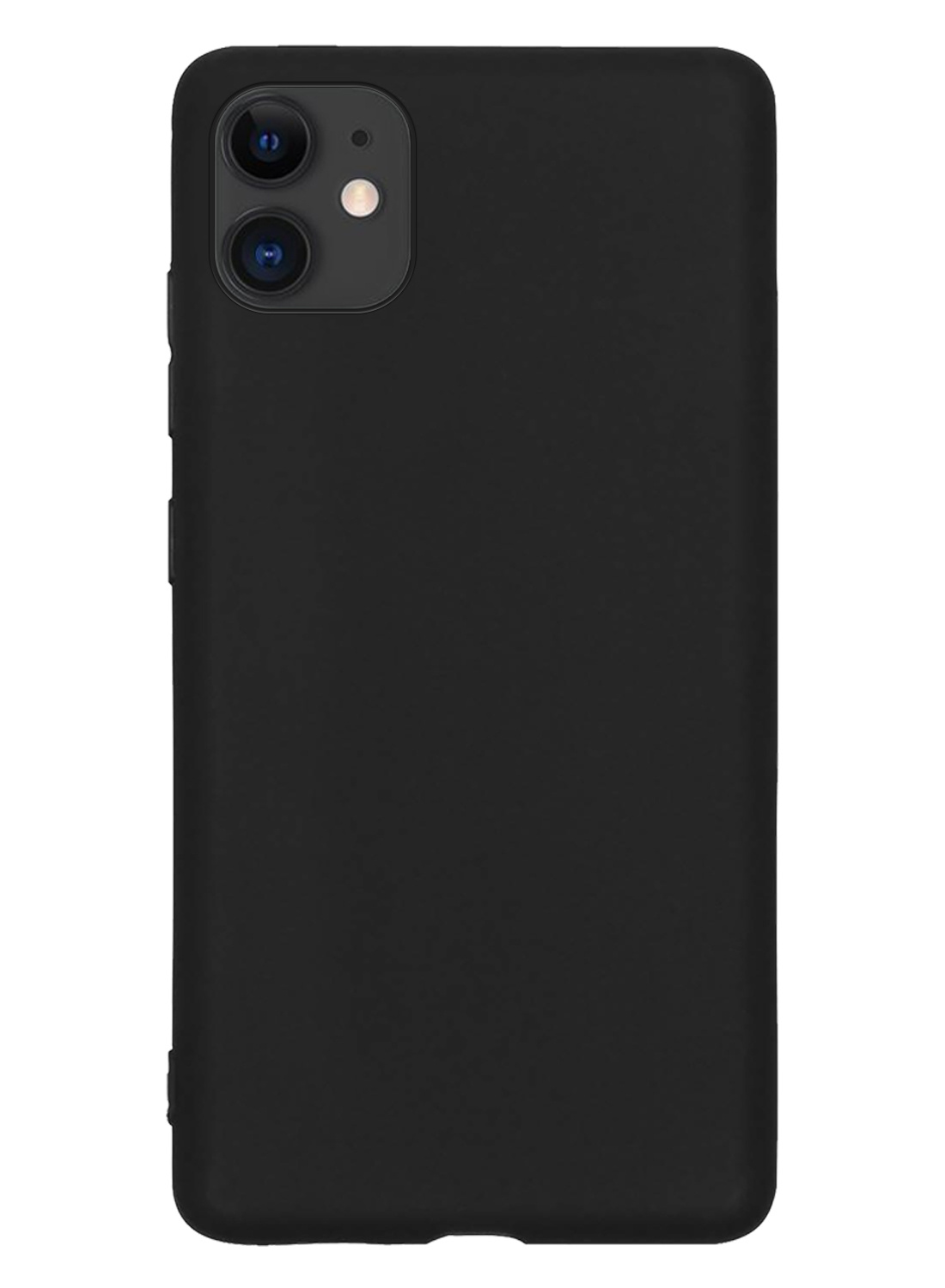 NoXx Hoes Geschikt voor iPhone 11 Hoesje Cover Siliconen Back Case Hoes - Zwart - 2x
