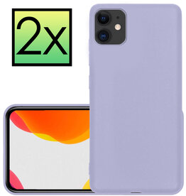 NoXx NoXx iPhone 11 Hoesje Siliconen 2 PACK - Lila