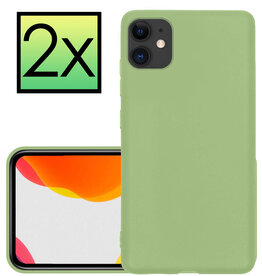 NoXx NoXx iPhone 11 Hoesje Siliconen 2 PACK - Groen