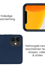 NoXx Hoes Geschikt voor iPhone 11 Hoesje Cover Siliconen Back Case Hoes - Donkerblauw
