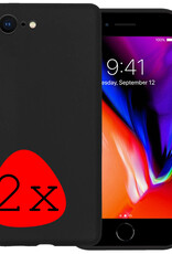 NoXx Hoes Geschikt voor iPhone 8 Hoesje Cover Siliconen Back Case Hoes - Zwart - 2x