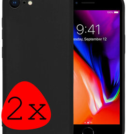 NoXx NoXx iPhone 8 Hoesje Siliconen 2 PACK - Zwart