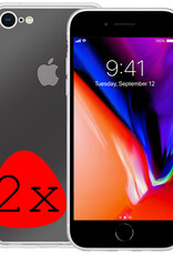NoXx Hoes Geschikt voor iPhone 8 Hoesje Cover Siliconen Back Case Hoes - Transparant - 2x